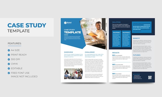 Case Study Template Corporate Modern Business Double Side Flyer and Poster Template