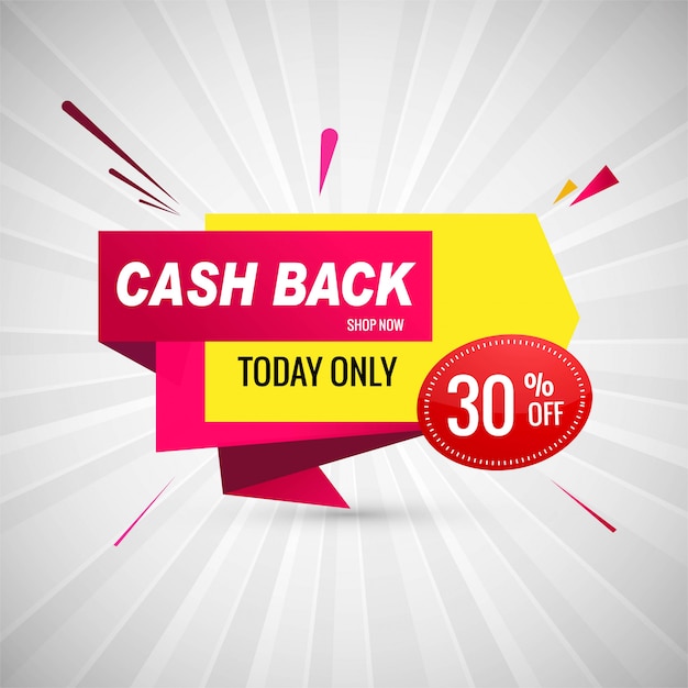 Cash back colorful sale banner design