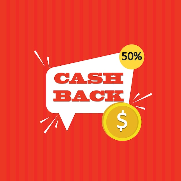 Cash back label. Vector