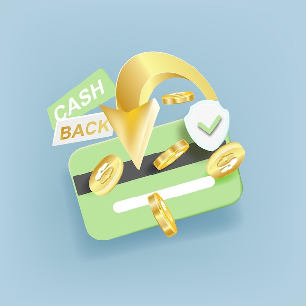 Cash back service financial payment label