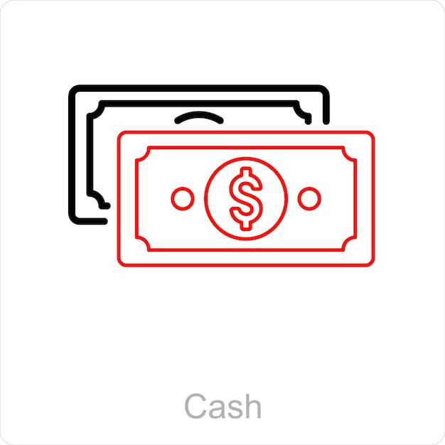 Cash and currency icon concept