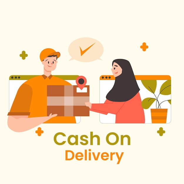 Cash on delivery concept illustration