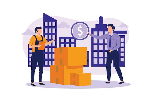 Cash on delivery flat modern design illustration