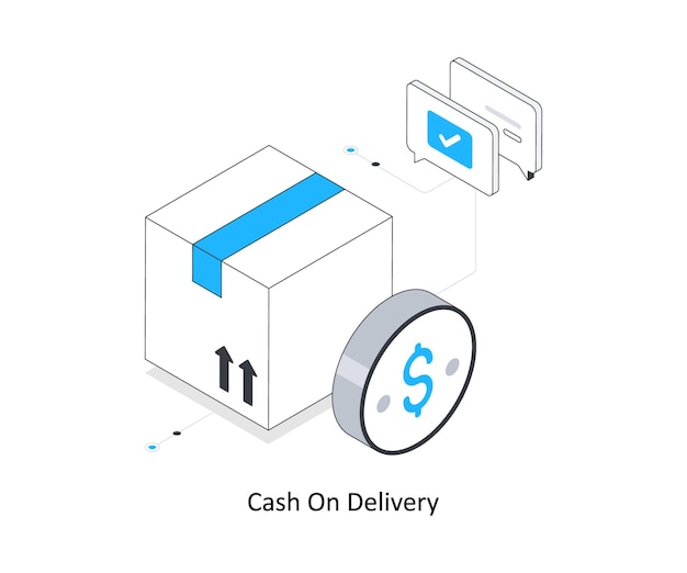 Cash On Delivery isometric stock illustration Eps 10 File stock illustration