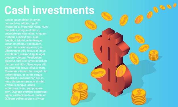 Cash investments The dollar symbol and the coins flying towards it symbol of financial transactions