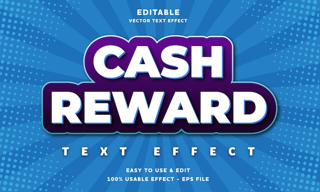 cash reward editable text effect with modern and simple style