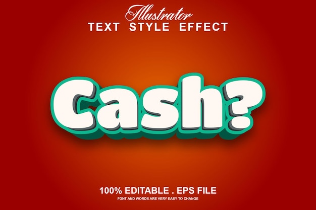 Cash text effect editable