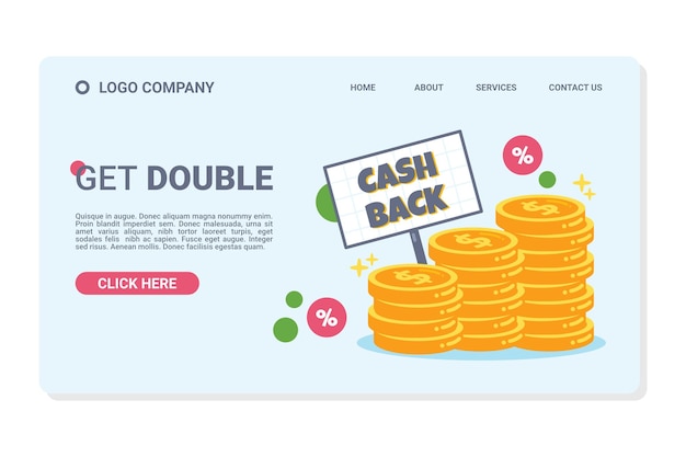 cashback concept banner web template and Landing Page