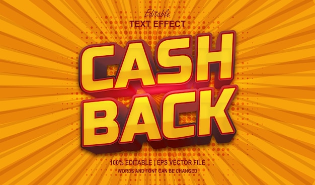 Cashback Editable Text Effect 3D Style