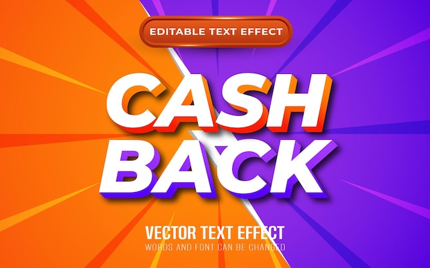 Cashback editable text effect