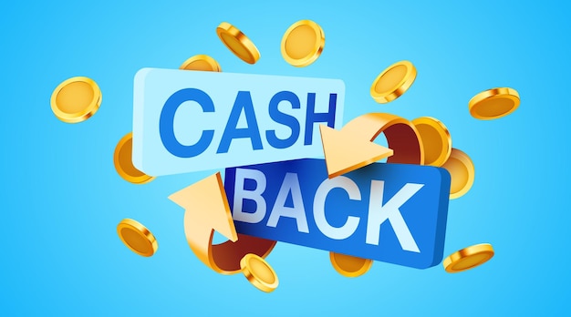 Cashback icon isolated on blue background Cashback or money back label