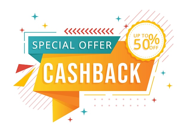 Cashback Illustration with Financial Payment to Money Cash Back Service for a Buyer