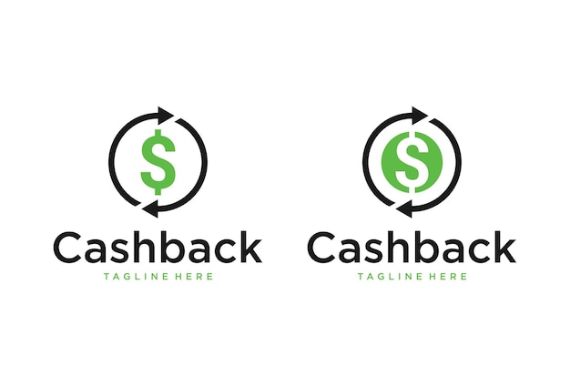 Cashback logo vector design Money logo template Business and finance icon Money with arrows