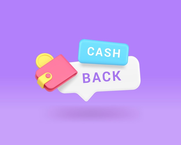 Cashback quick tips financial payment money refund guarantee service 3d icon realistic vector