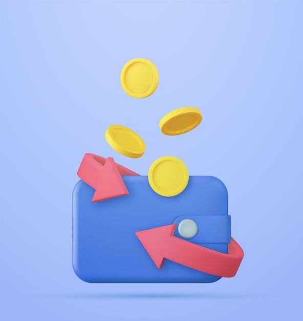 Vector cashback in wallet icon concept