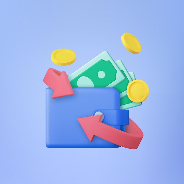 Vector cashback in wallet icon concept