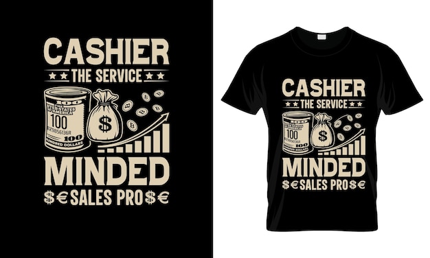 cashier the service minded sales pro colorful Graphic TShirt tshirt print mockup