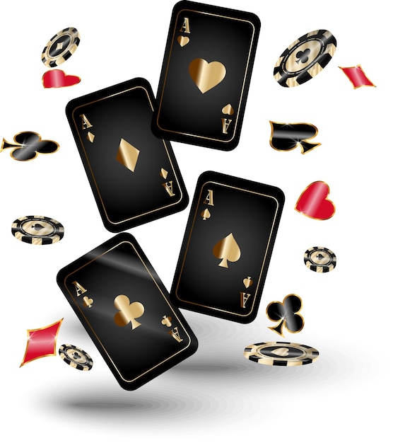 Casino aces with chips around