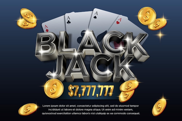 casino black jack editable text effect