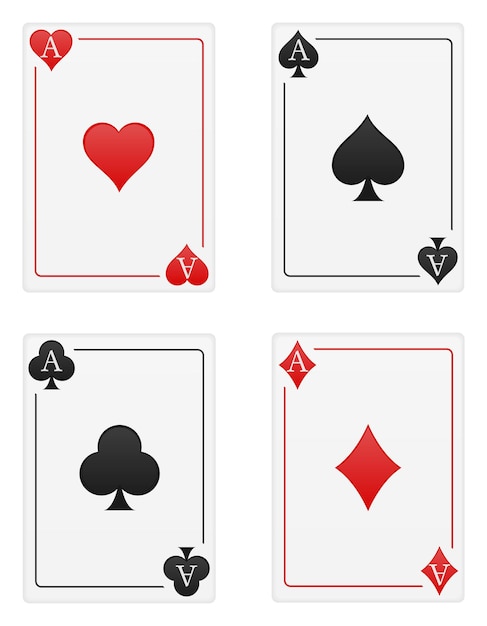 Casino cards ace isolated on white background