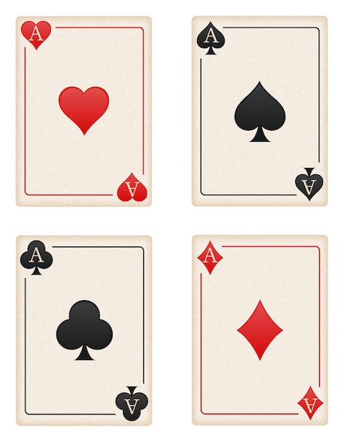 Casino cards ace isolated on white background