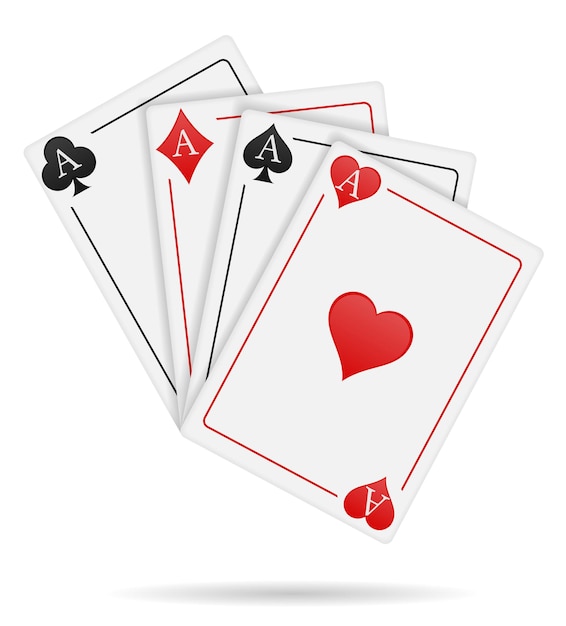 Casino cards ace isolated on white background