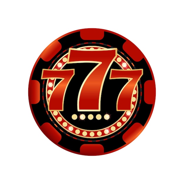 Casino chip with 777 Jackpot