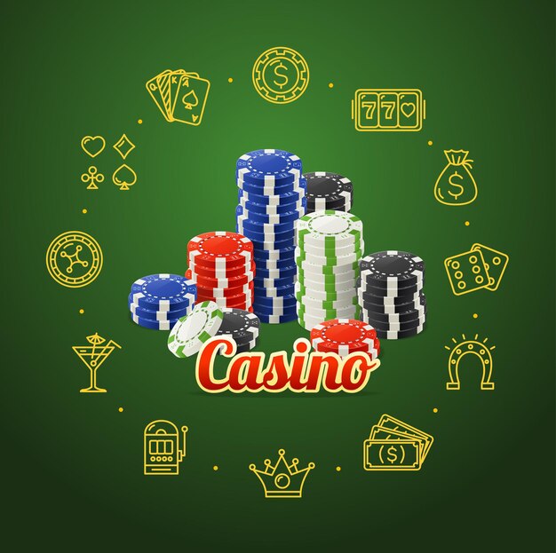 Casino Concept with Chips Stacks