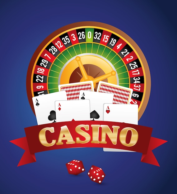 Casino concept with las vegas icon design