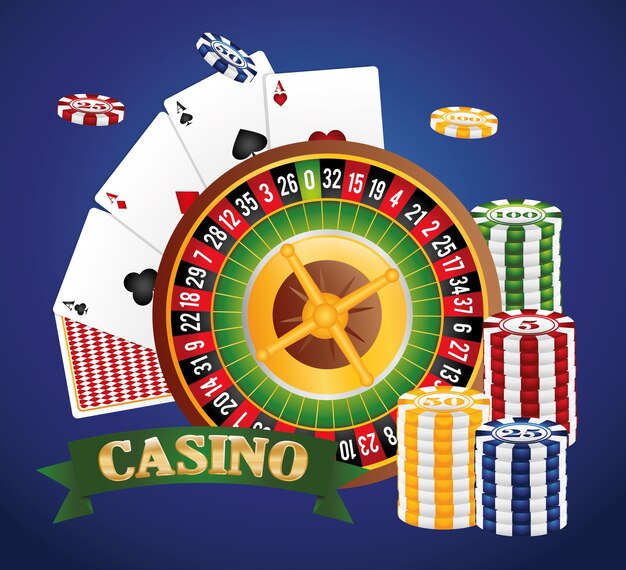 Casino concept with las vegas icon design