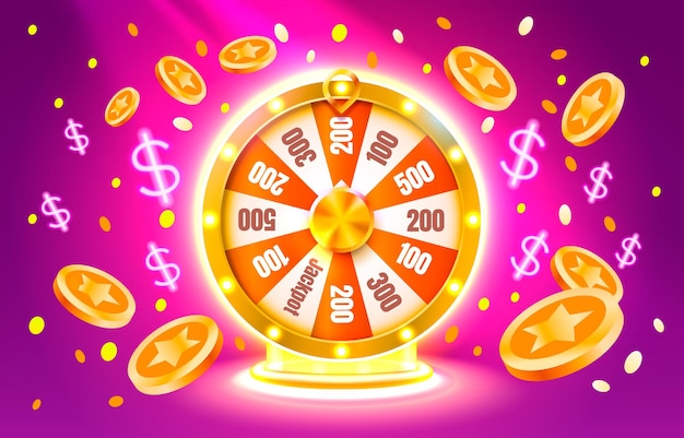 Casino fortune machine winner jackpot fortune of luck win banner Vector