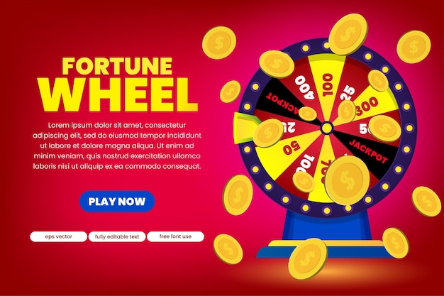 Casino fortune wheel machine with flying coins