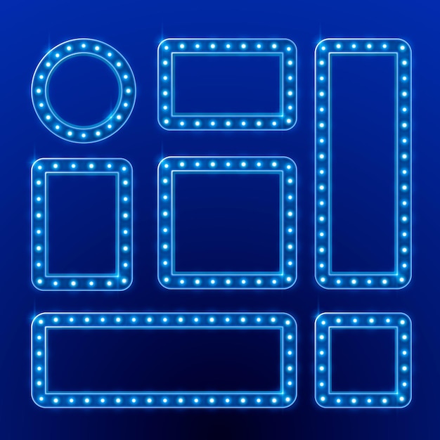 Casino frame with light bulbs on the background of the scene. Vector illustration