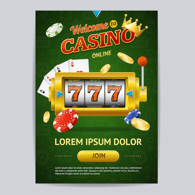 Casino Gambling Game Poster Card Template Vector