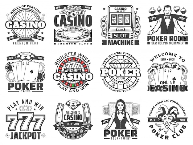 Casino gambling games isolated  icons