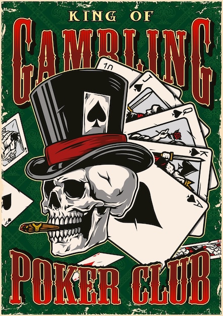 Vector casino and gambling vintage poster