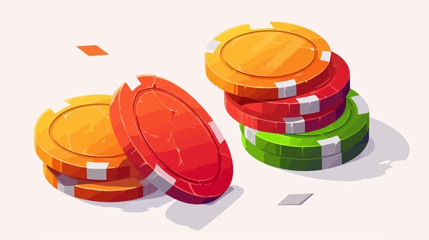 Vector casino poker chips and gambling coins vector illustration