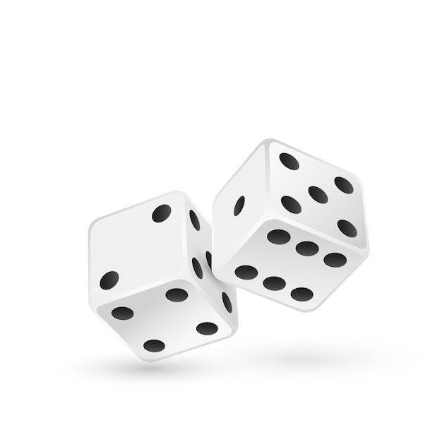 Casino realistic dice isolated 3d vector illustration for gambling games design craps and poker