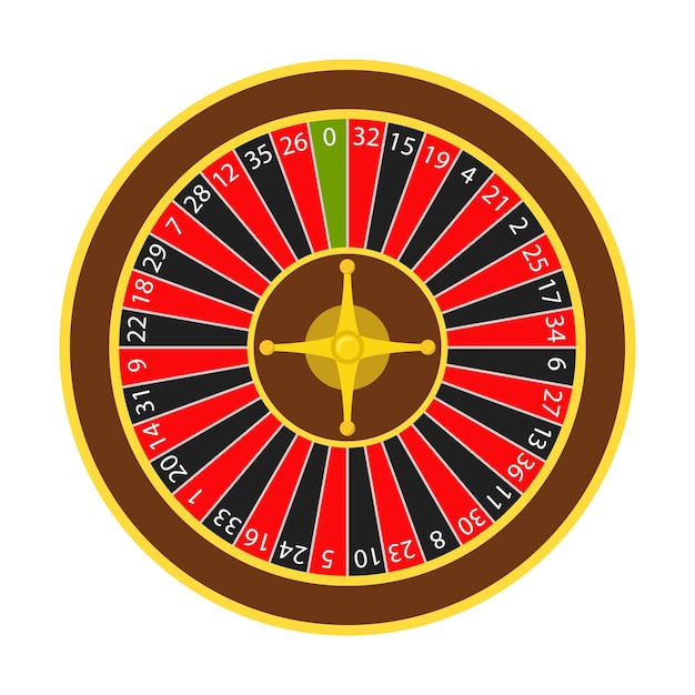 Casino Roulette Wheel on White Background