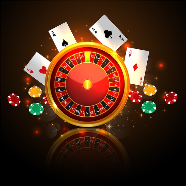 Casino roulette with chips