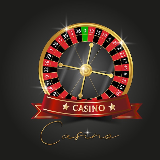 Casino roulette with red ribbon