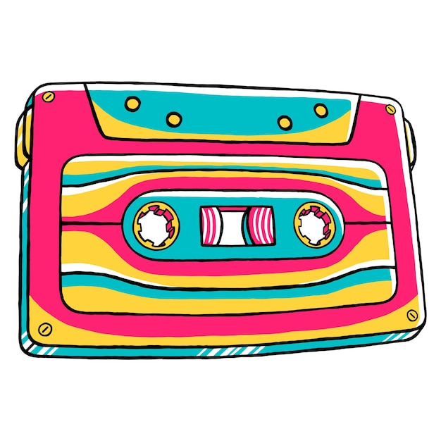 Cassette in Flat Design Style