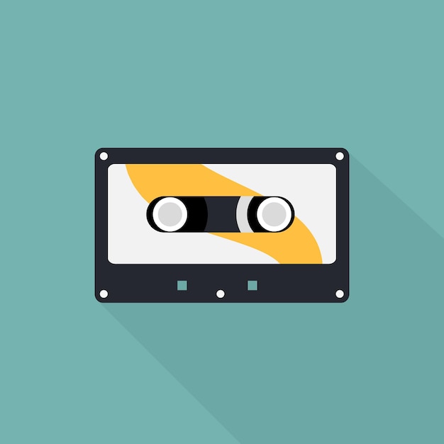 Cassette icon Flat illustration of cassette vector icon for web design