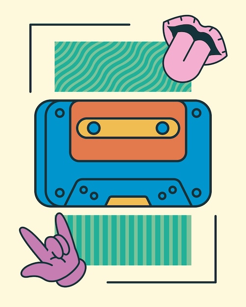 Cassette retro style