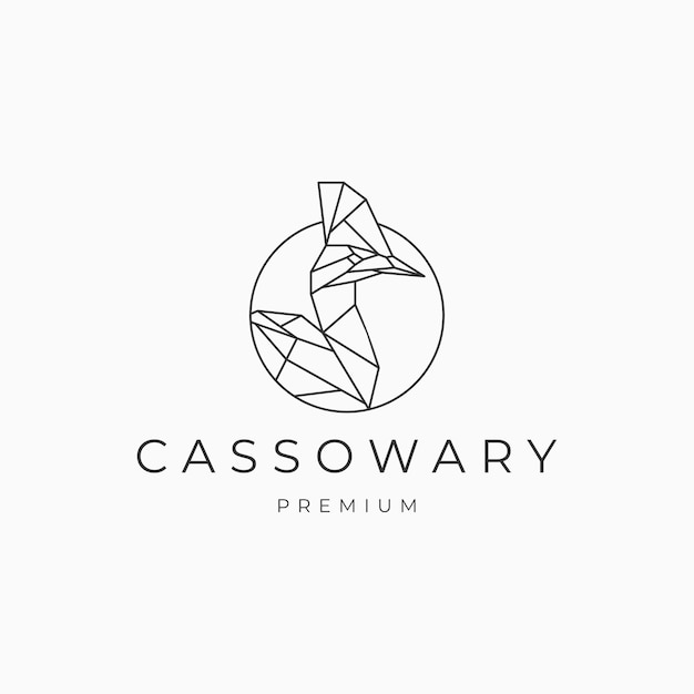 Cassowary logo vector icon design template