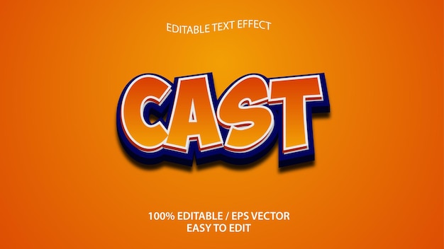 Cast text effect eps download Premium Vector