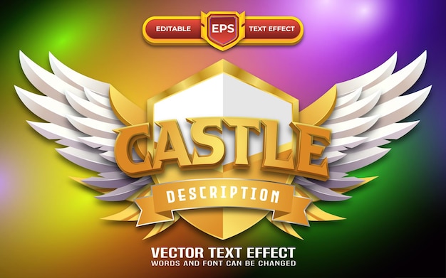 Castle 3d game logo with editable text effect