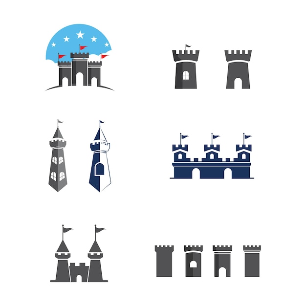 Castle building vector illustration icon Template design