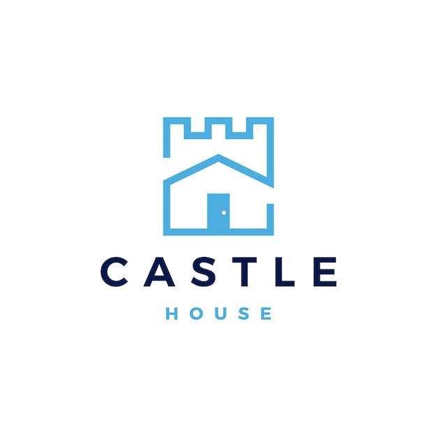 Castle house real estate vector logo icon template