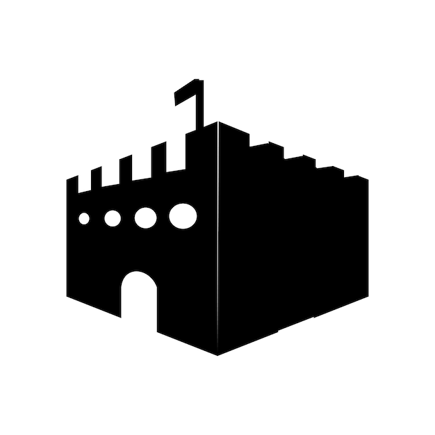 Castle icon Architecture urban and construction theme Isolated design Vector illustration